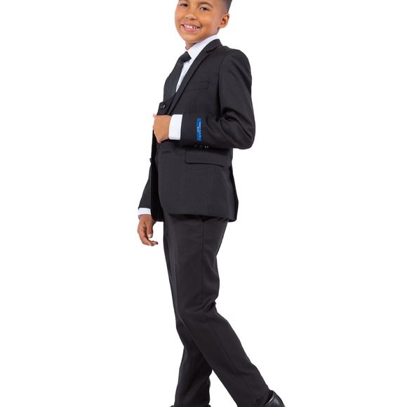 Perry Ellis Slim Fit Boys Suit 4-Piece Set Size 8 Black Missing The Pants - Picture 6 of 16